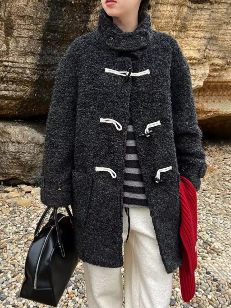 Zelynn | Women’s turtleneck faux fur coat in a warm mid-length seasonal profile