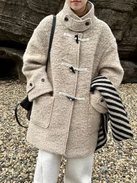 Zelynn | Women’s turtleneck faux fur coat in a warm mid-length seasonal profile