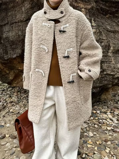 Zelynn | Women’s turtleneck faux fur coat in a warm mid-length seasonal profile