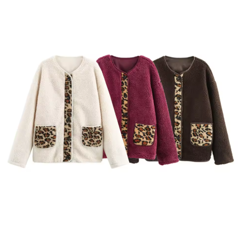 Tavine | Women’s lamb-fur spliced jacket with a clean, structured winter profile