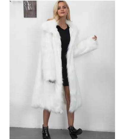 Rennah | Women’s faux-fur long coat with a soft, warm seasonal profile