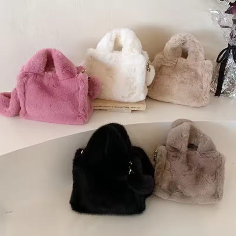 Jorinae | Women’s soft faux fur shoulder bag with a plush seasonal profile