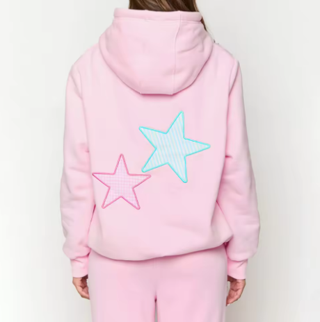 Selira | Women’s oversized star-embroidered hoodie with a relaxed preppy streetwear profile