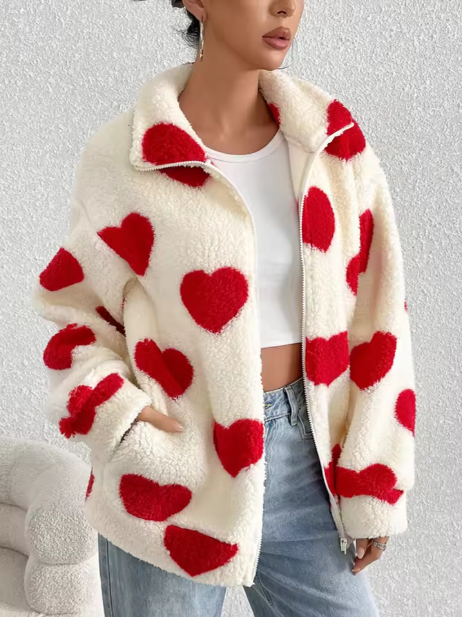 Jorlynne | Women’s fleece plush zip-up jacket with a warm everyday winter profile