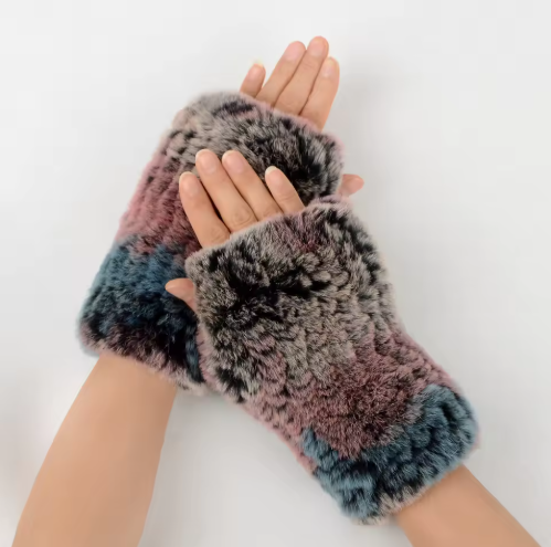 Lorrin | Women’s plush patterned fingerless mittens with a soft sculpted finish