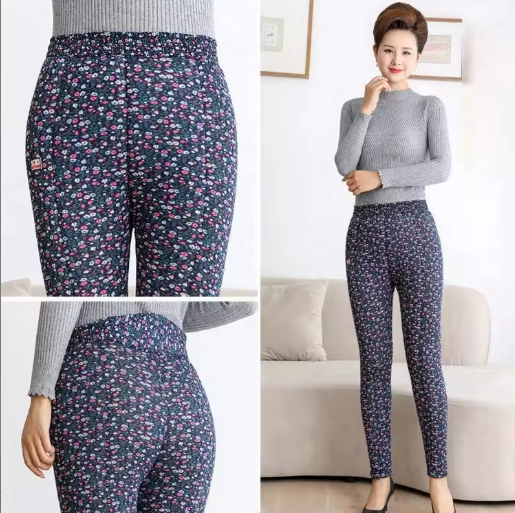 Corenna | Women’s cotton blend mid-waist pants with a soft insulated seasonal structure