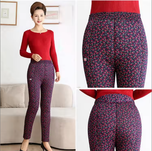 Corenna | Women’s cotton blend mid-waist pants with a soft insulated seasonal structure