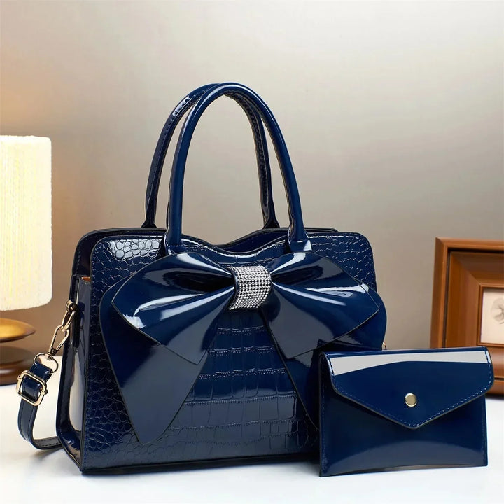 Kaylani | Women’s bow handbag set with matching wallet