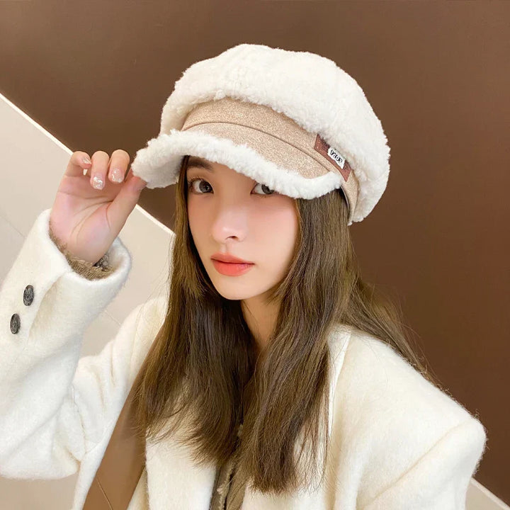 Kish | Women’s winter newsboy hat with plush finish