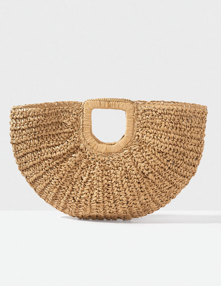 Dani | Women’s woven half-moon straw handbag