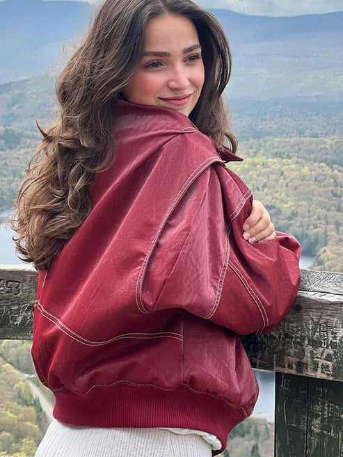 Reina | Women’s oversized jacket with contrast stitching and statement design