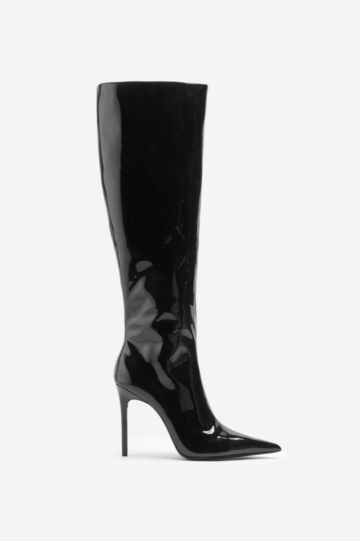 Analyn | Women’s pointed-toe over-the-knee stiletto boots in patent finish