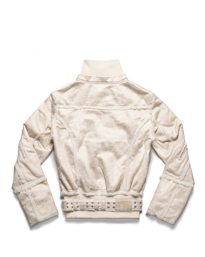 Alaura | Women’s faux sheepskin cracked-effect jacket