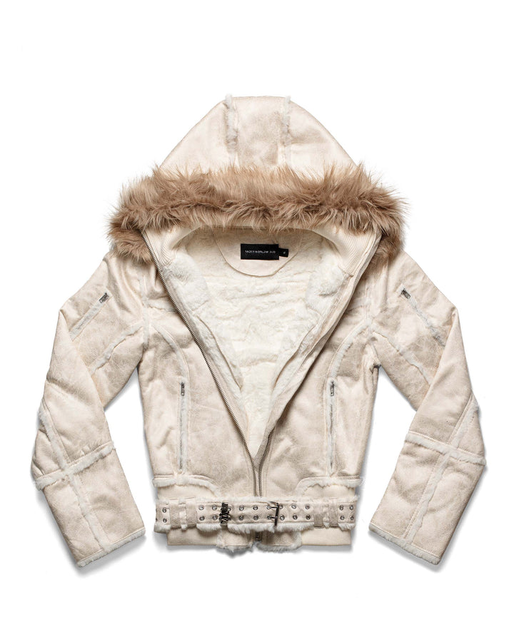 Alaura | Women’s faux sheepskin cracked-effect jacket