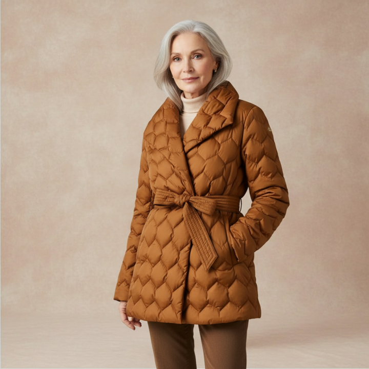 Charleigh | Women’s longline quilted coat with belted waist