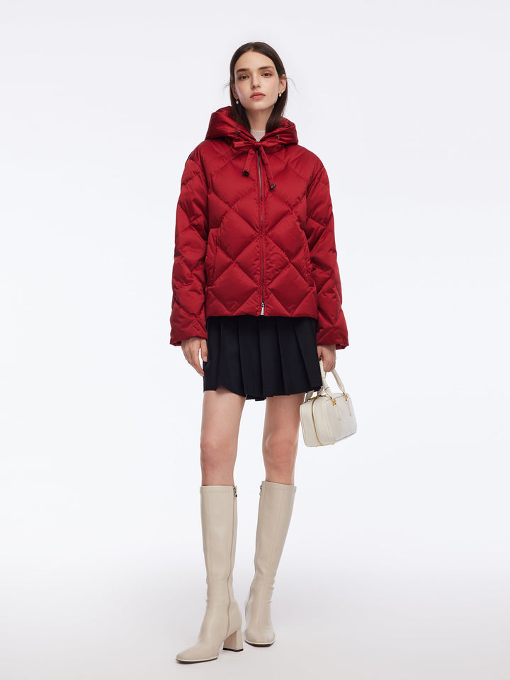 Fiora | Women’s diamond-quilted cocoon jacket with an adjustable hooded silhouette