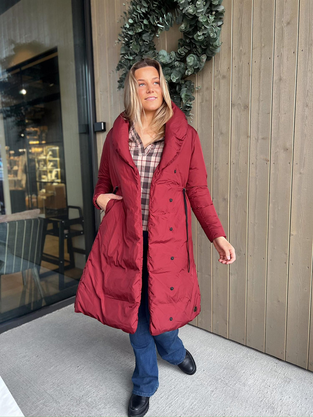 Kylene | Women’s wrap coat with a relaxed silhouette and shawl collar