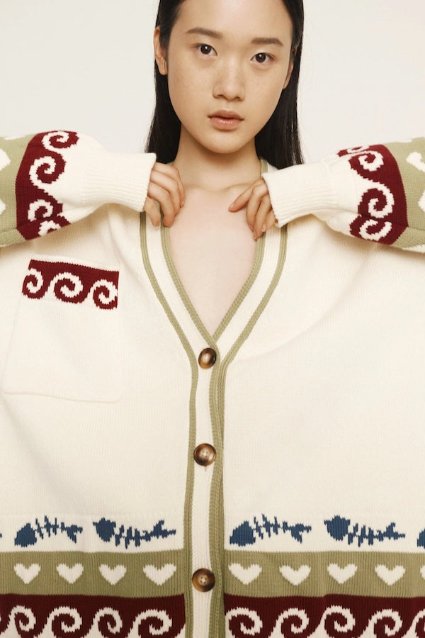 Lyndsey | Women’s organic cotton oversized v-neck cardigan