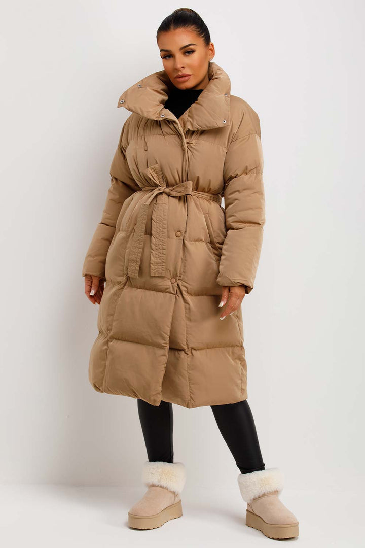 Rilana | Women’s long puffer coat in duvet style