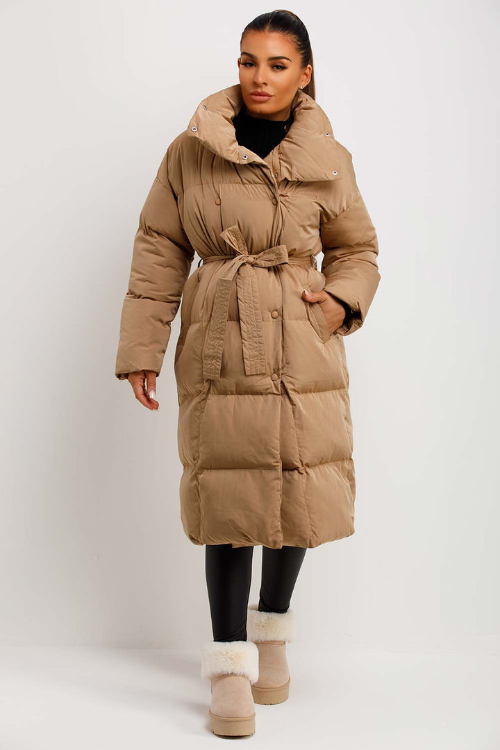 Rilana | Women’s long puffer coat in duvet style