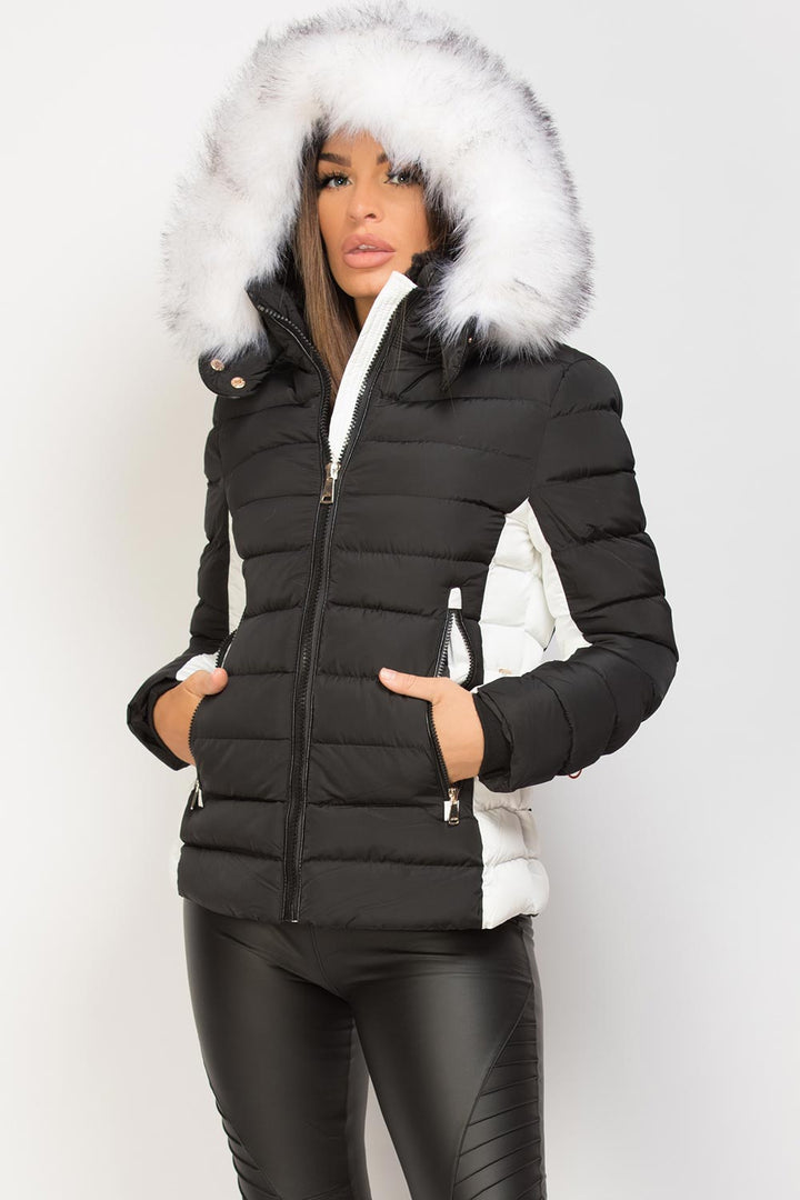Noella | Women’s puffer jacket with detachable faux fur hood