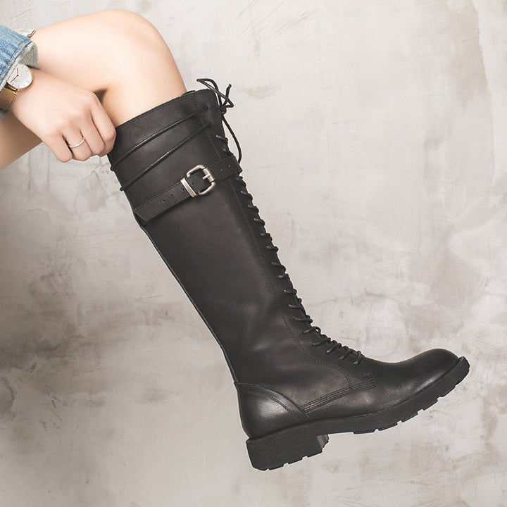 Rio | Women's lace-up knee-high riding boots