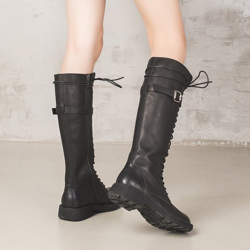 Rio | Women's lace-up knee-high riding boots