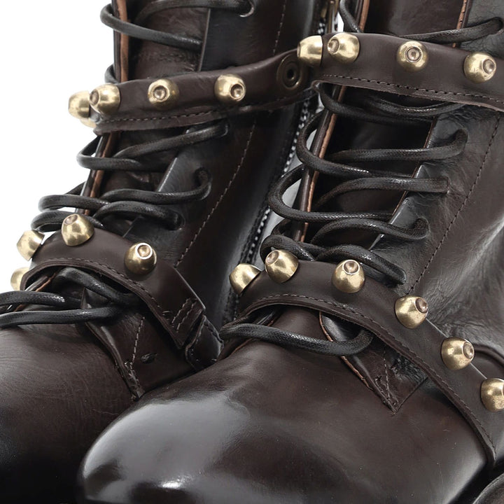 Davina | Women’s leather studded lace-up ankle boots