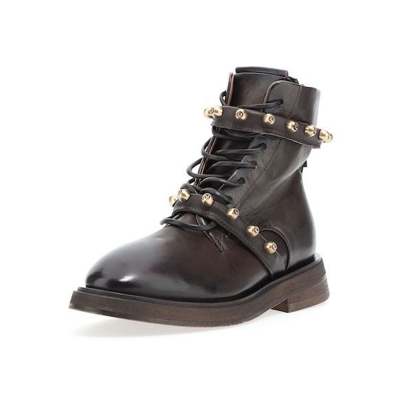Davina | Women’s leather studded lace-up ankle boots