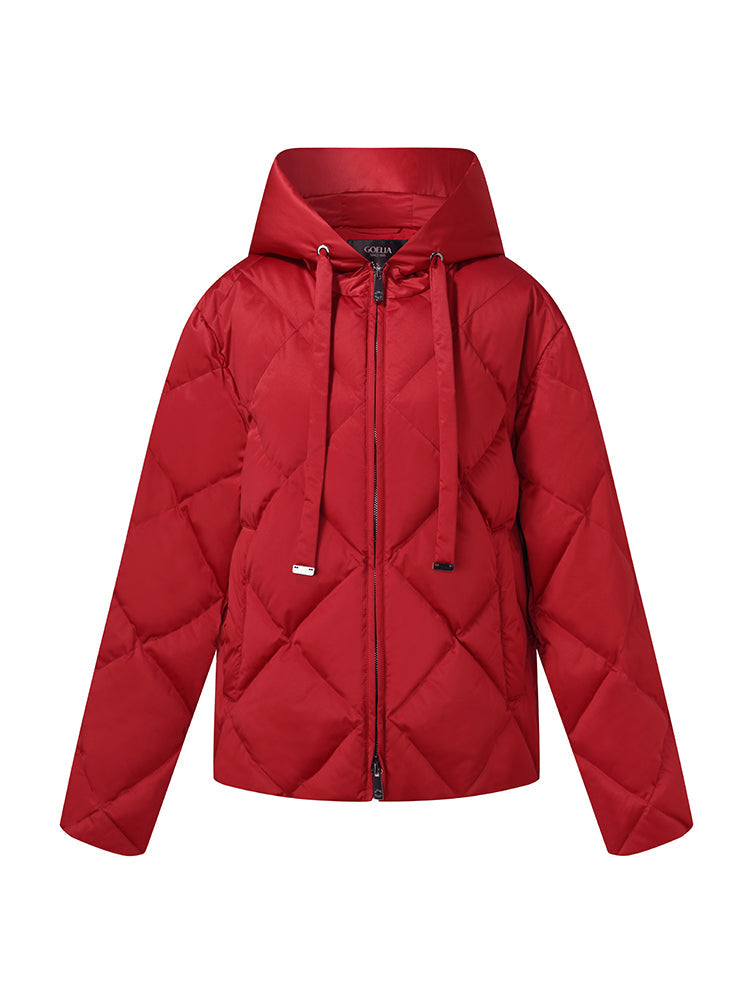 Fiora | Women’s diamond-quilted cocoon jacket with an adjustable hooded silhouette