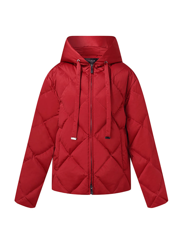Fiora | Women’s diamond-quilted cocoon jacket with an adjustable hooded silhouette