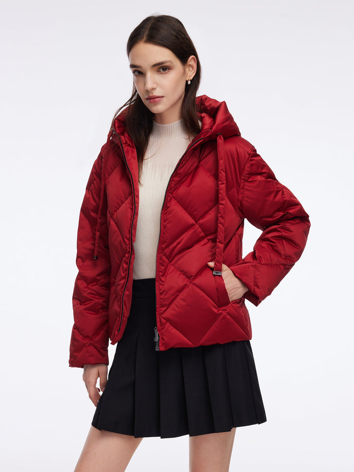Fiora | Women’s diamond-quilted cocoon jacket with an adjustable hooded silhouette