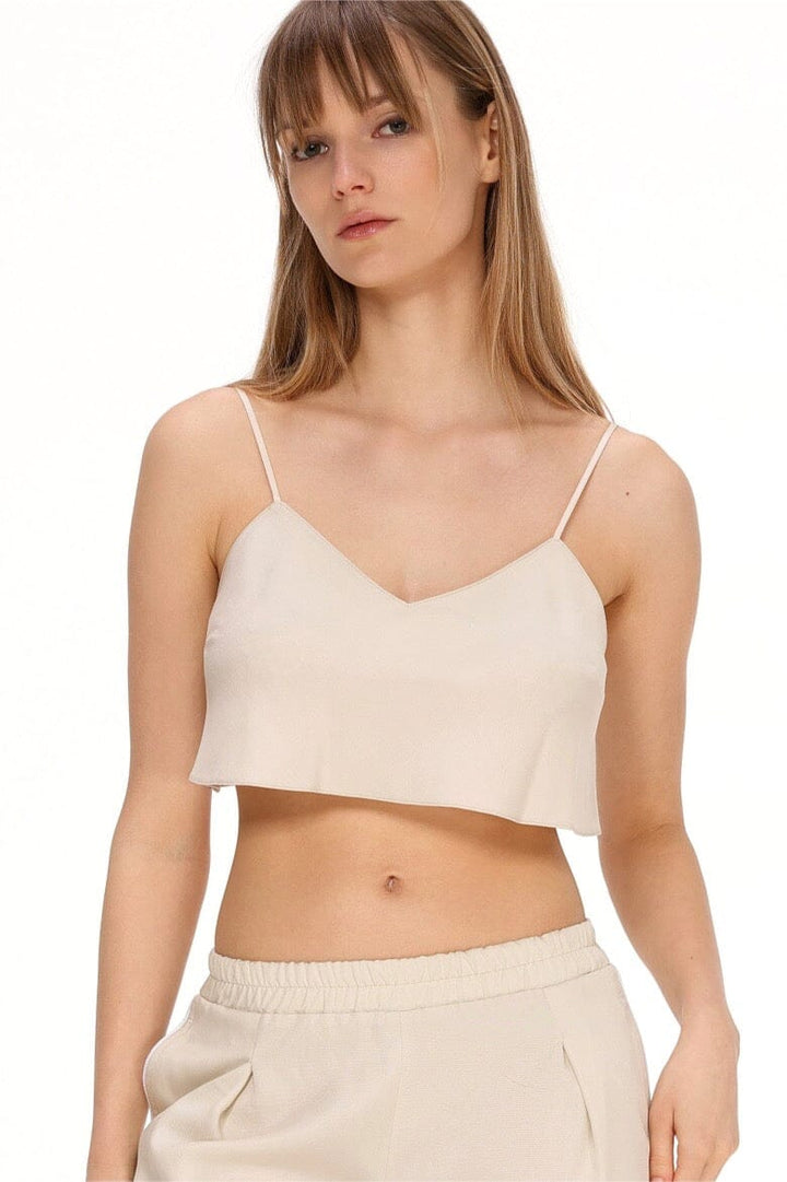 Sammy | Women’s crop top with satin straps and relaxed fit