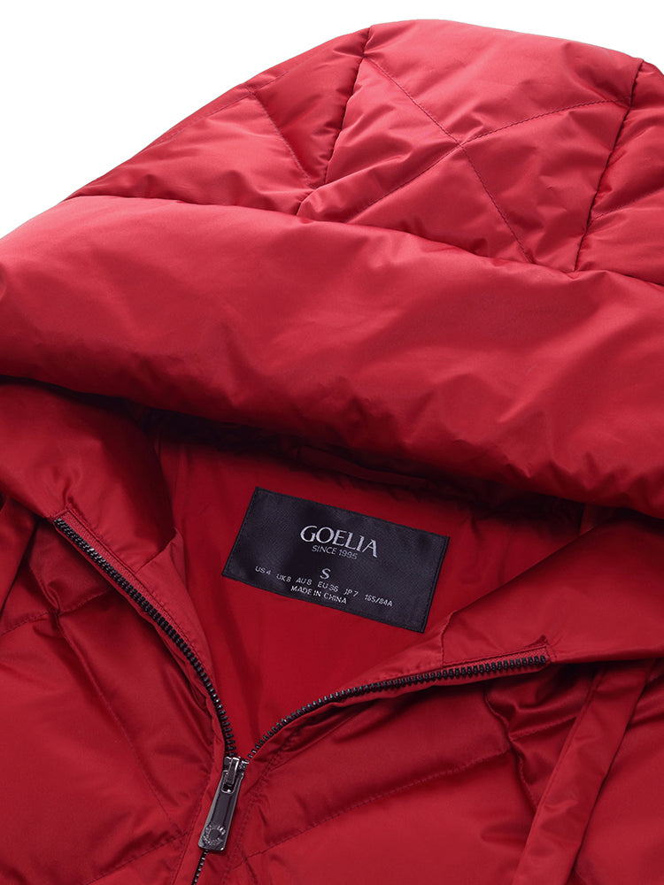 Fiora | Women’s diamond-quilted cocoon jacket with an adjustable hooded silhouette