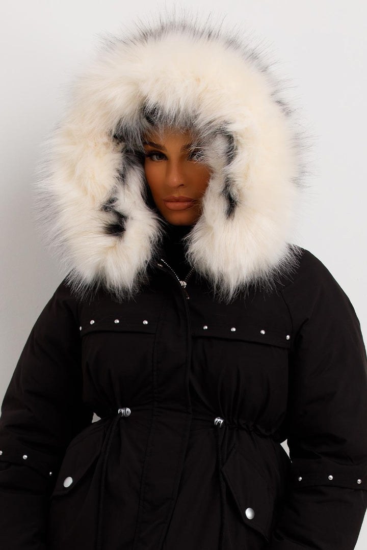 Amayah | Women’s hooded coat with drawstring waist