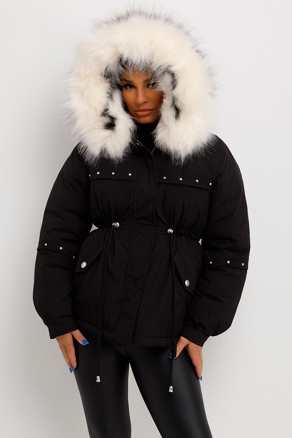 Amayah | Women’s hooded coat with drawstring waist