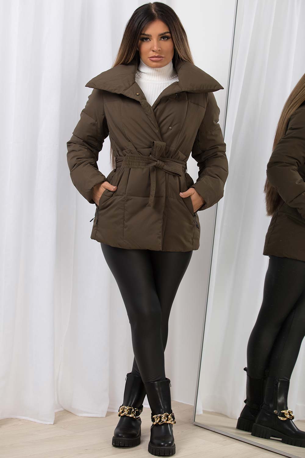Ziyah | Women's duvet padded jacket with belt