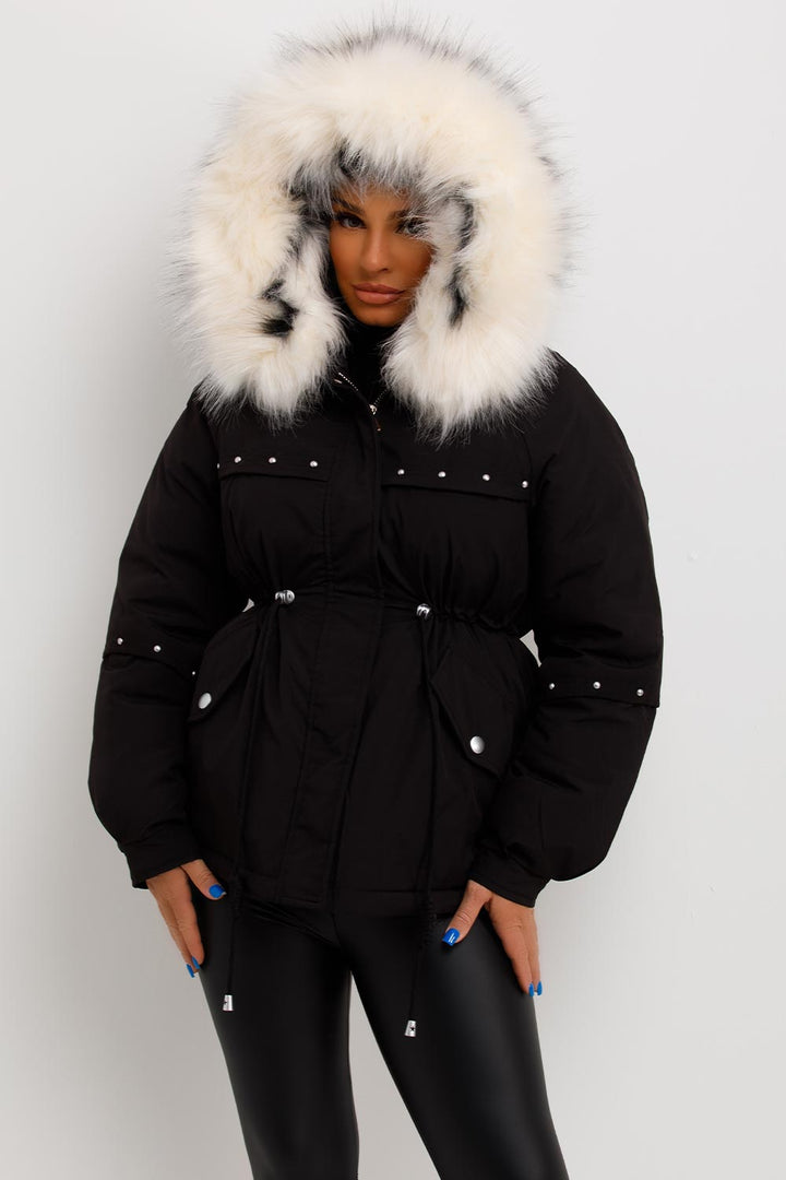 Amayah | Women’s hooded coat with drawstring waist