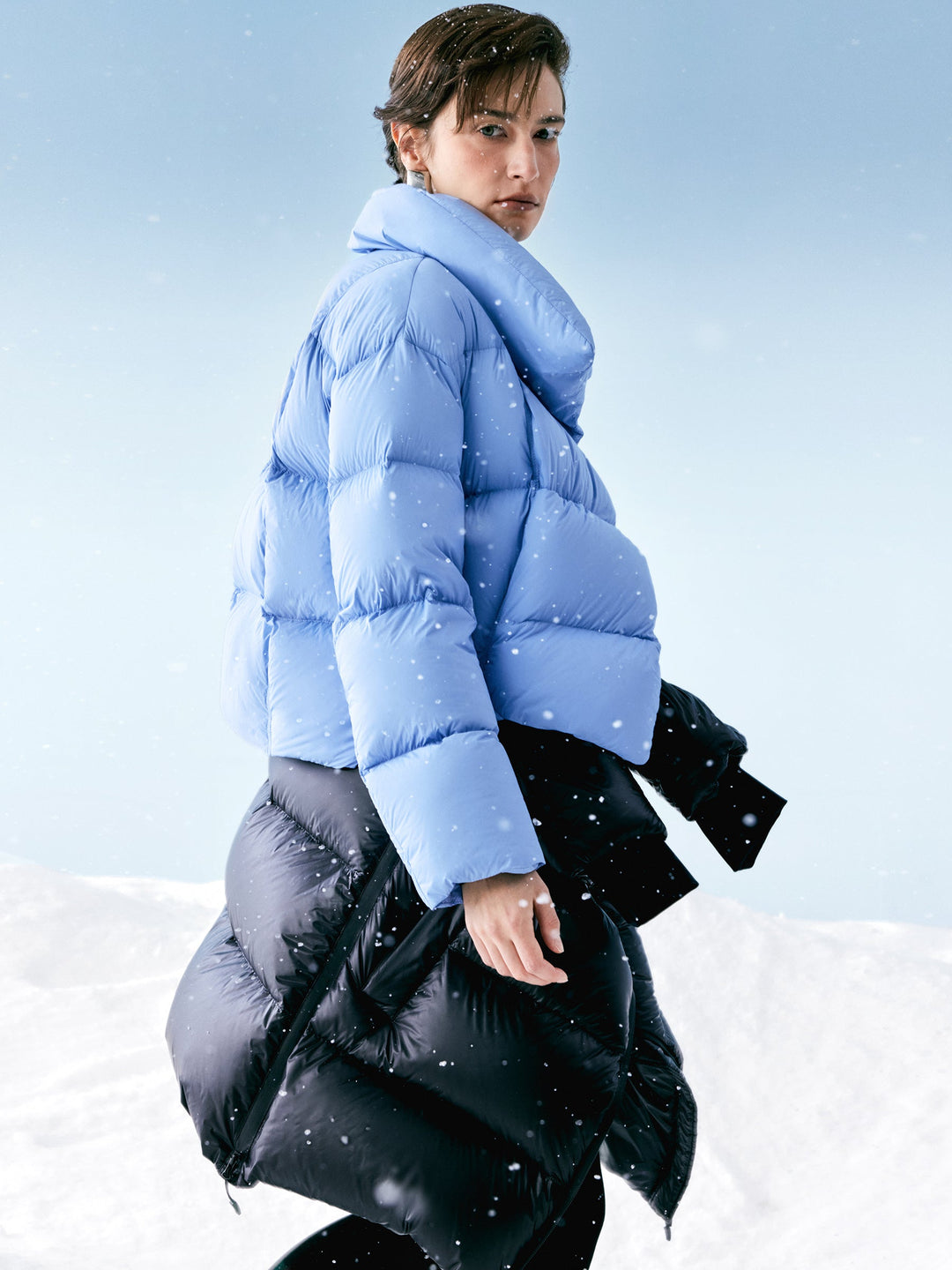 Carryn | Women’s lightweight winter jacket with an oversized convertible collar