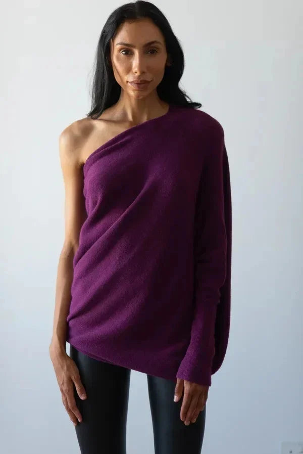 Sienna | Women’s sweater with draped asymmetrical design