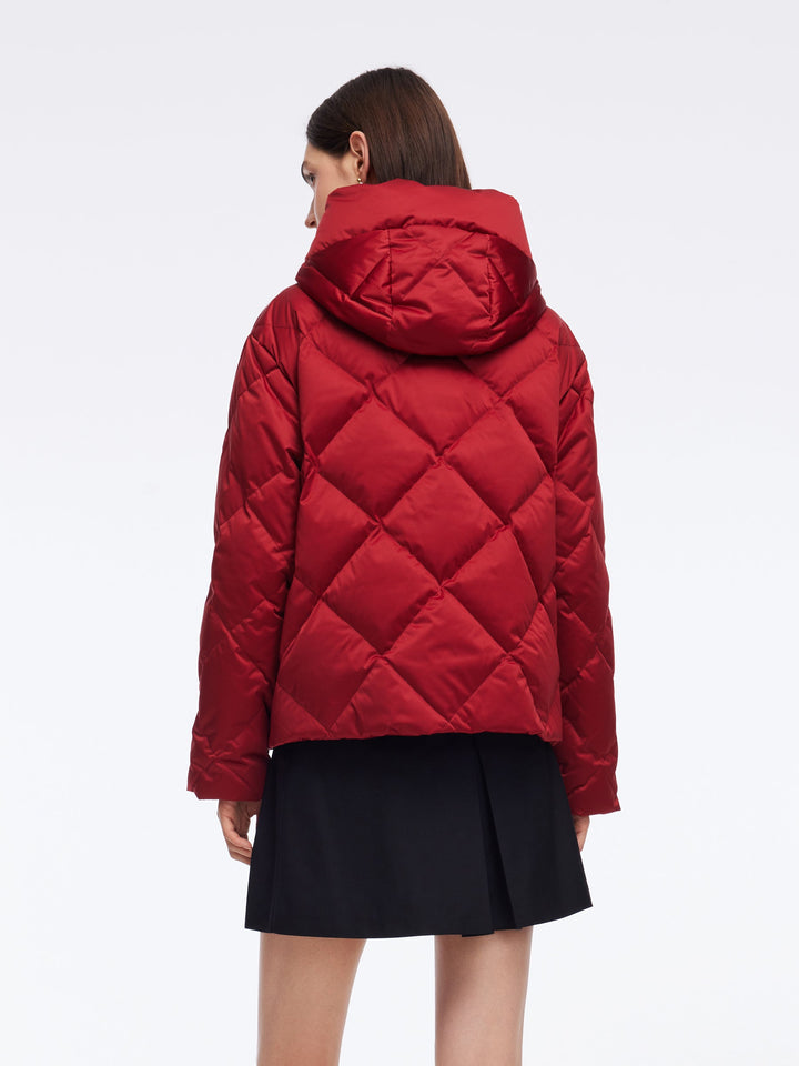 Fiora | Women’s diamond-quilted cocoon jacket with an adjustable hooded silhouette