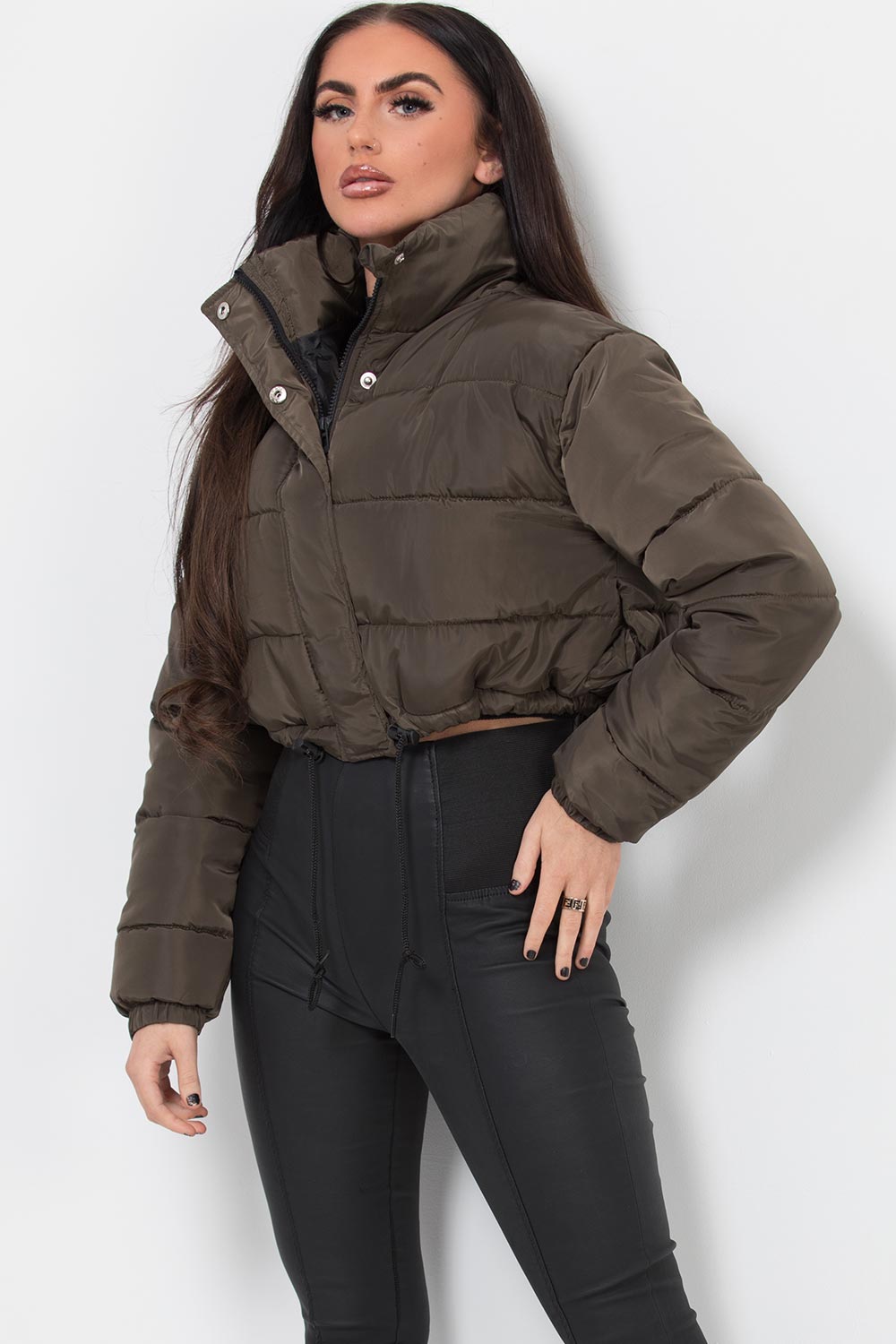 Ellowin | Women’s cropped puffer jacket with adjustable drawstring