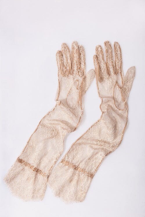 Skyla | Women’s long lace gloves with floral patterns