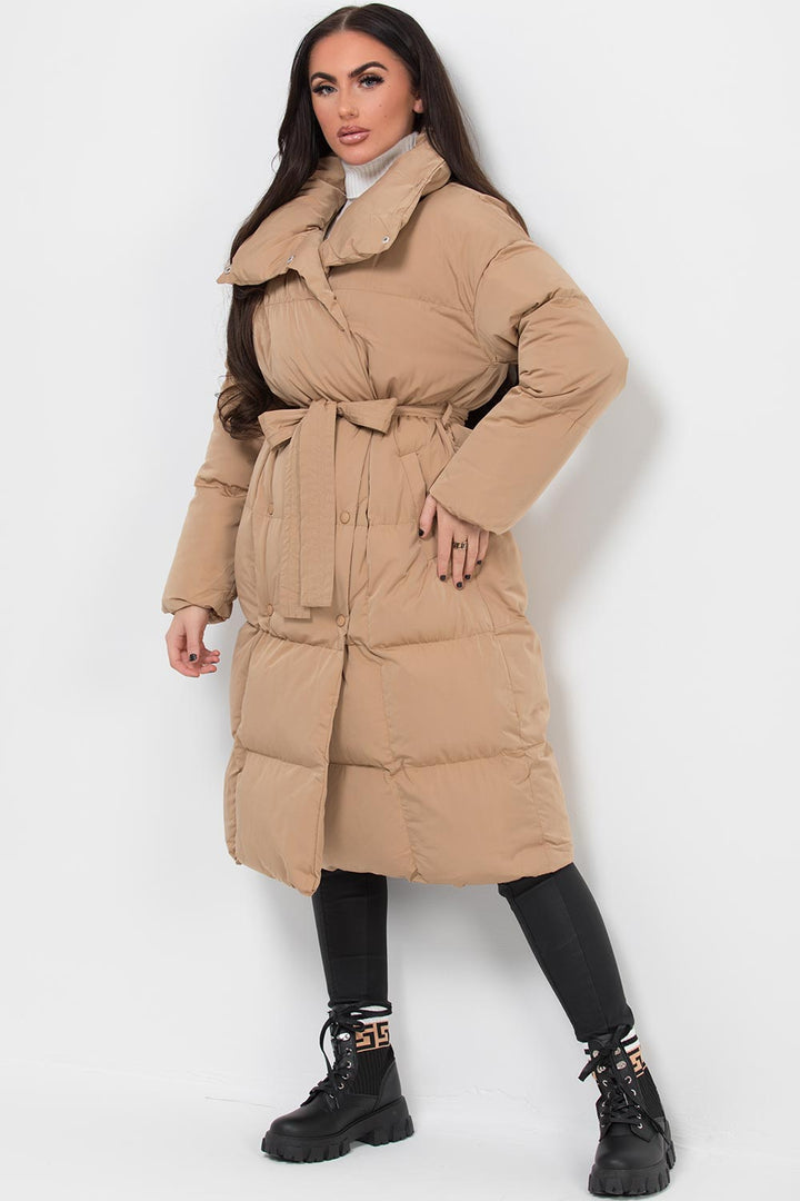 Roslyn | Women’s long puffer coat with waist belt