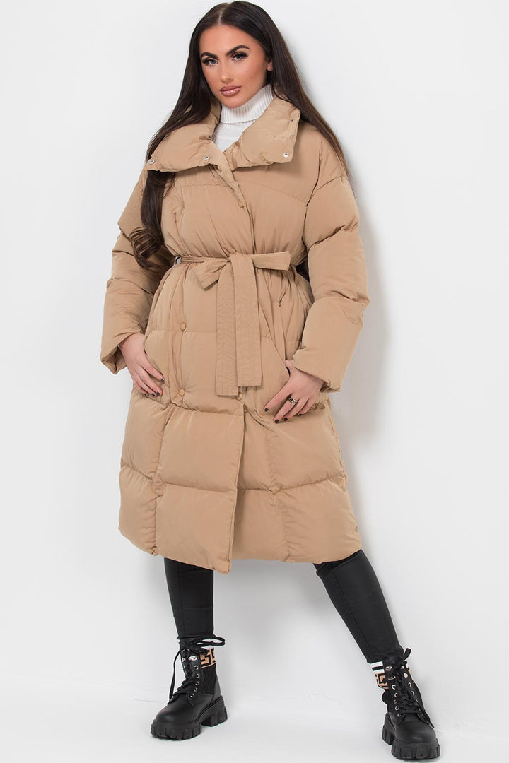 Roslyn | Women’s long puffer coat with waist belt