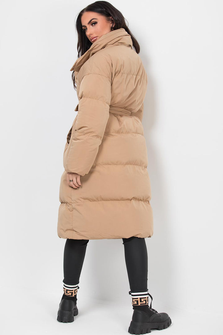 Roslyn | Women’s long puffer coat with waist belt