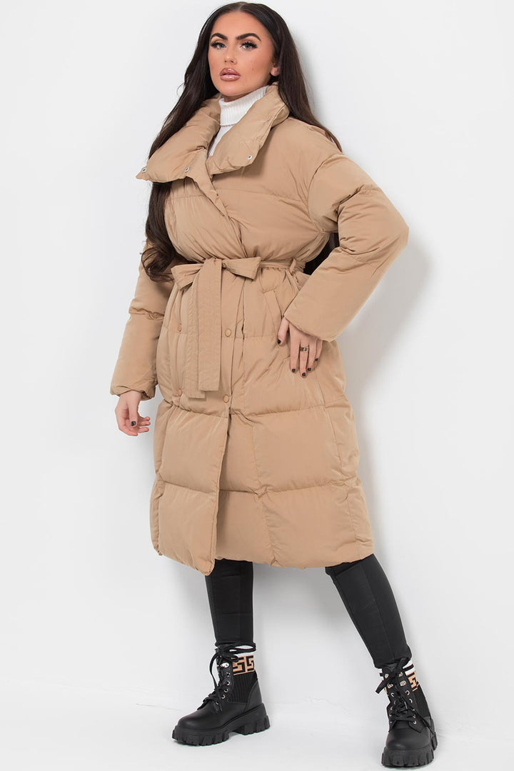 Roslyn | Women’s long puffer coat with waist belt
