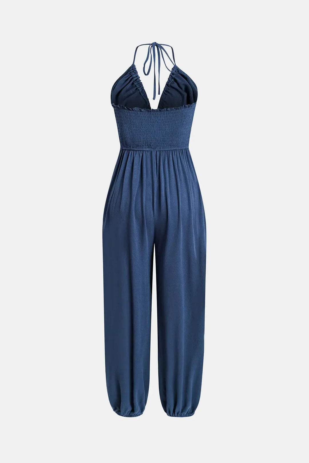 Hanah | Women’s halter jumpsuit with deep v neckline and pockets