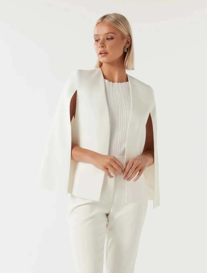 Claire | Women's elegant cape blazer with flowing cut and sleeve slits