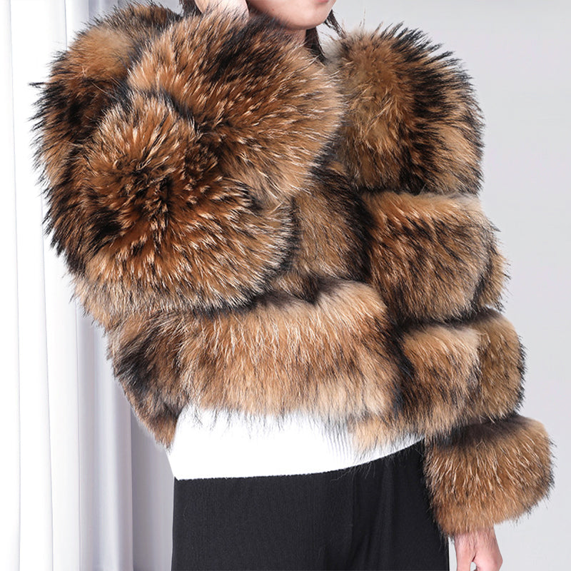 Talinra | Women’s short faux-fur jacket with a soft textured seasonal finish